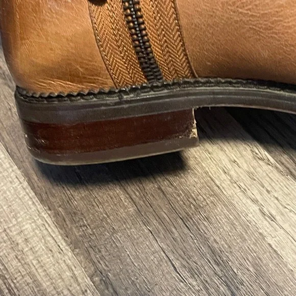 Franco Sarto Halford Leather Ankle Boots Brown Side Zip Women's Size 7.5M - Picture 14 of 16
